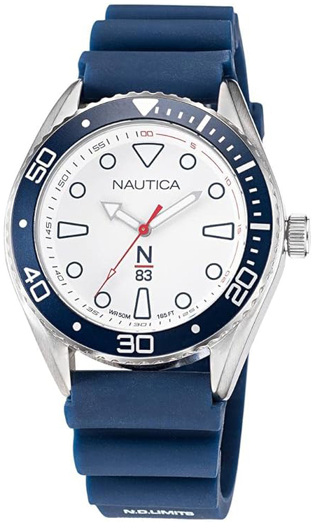Nautica Herrklocka NAPFWF115 N83 Vit/Gummi Ø44 mm - Nautica