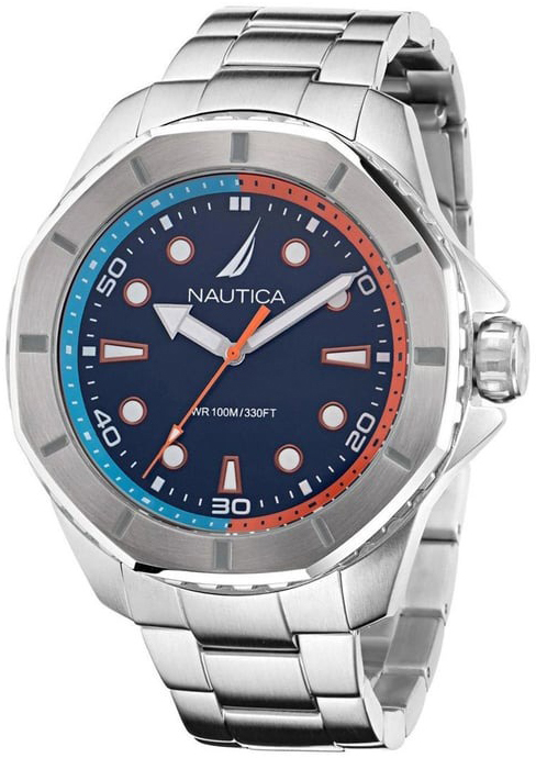 Nautica Herrklocka NAPKMS302 Koh May Bay Blå/Stål Ø46 mm - Nautica