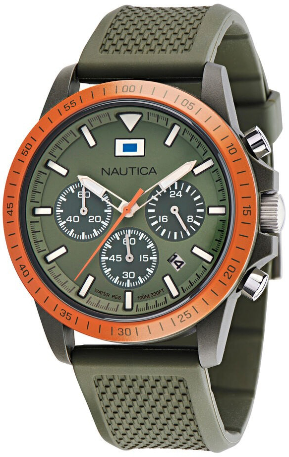 Nautica Herrklocka NAPNOF3S8 One Grön/Gummi Ø43 mm