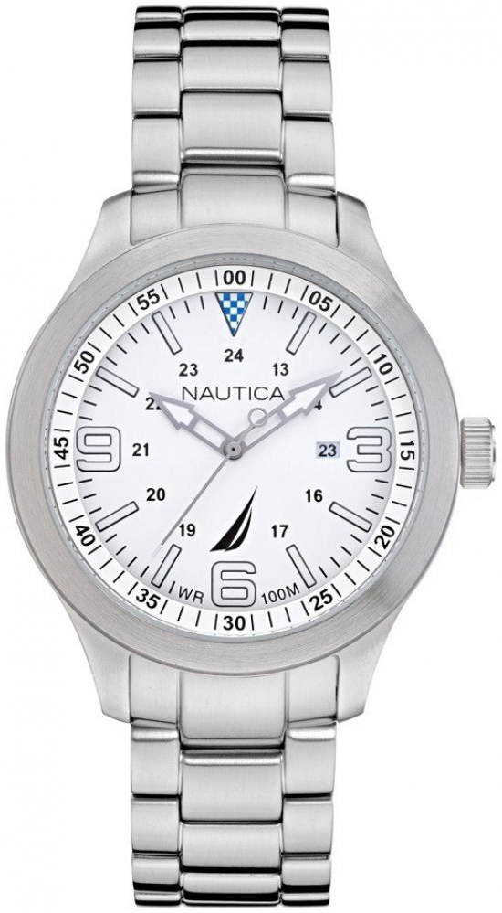 Nautica Herrklocka NAPPLS014 Vit/Stål Ø45 mm - Nautica
