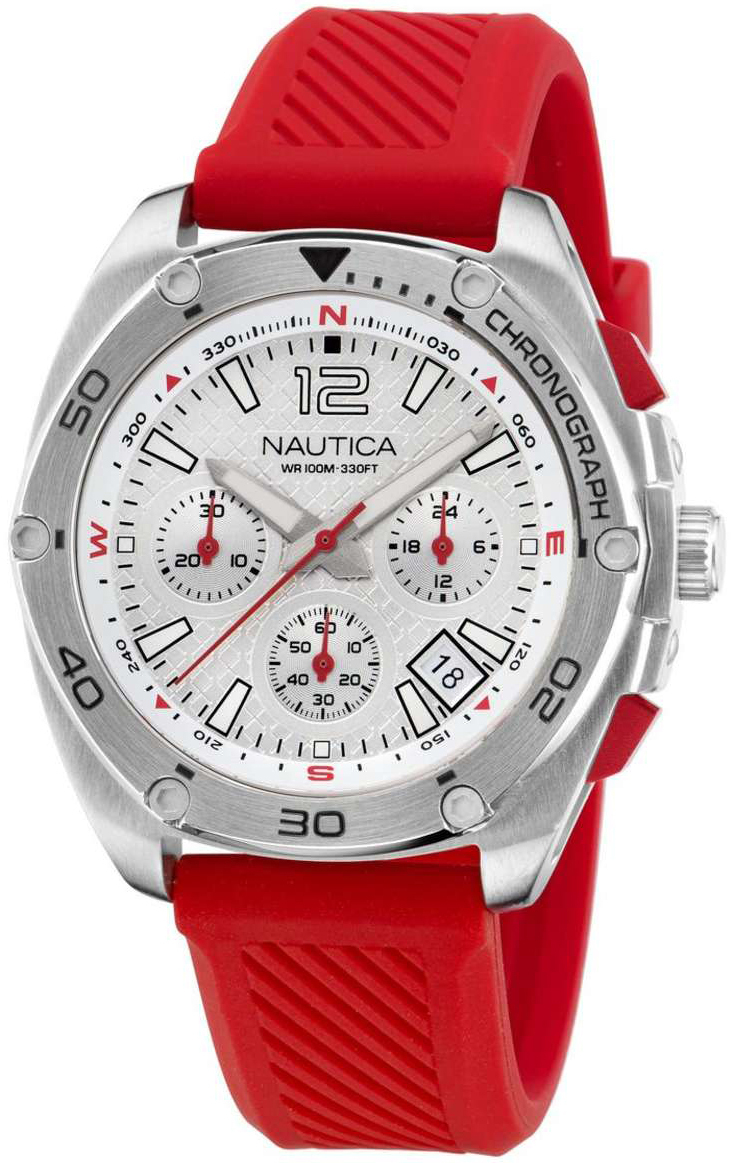 Nautica Herrklocka NAPTCF205 Tin Can Bay Silverfärgad/Gummi Ø44 mm - Nautica