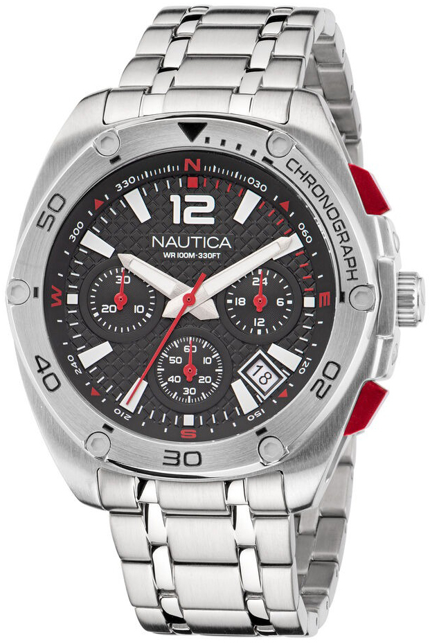 Nautica Herrklocka NAPTCF206 Tin Gr&aring;/St&aring;l &Oslash;44 mm
