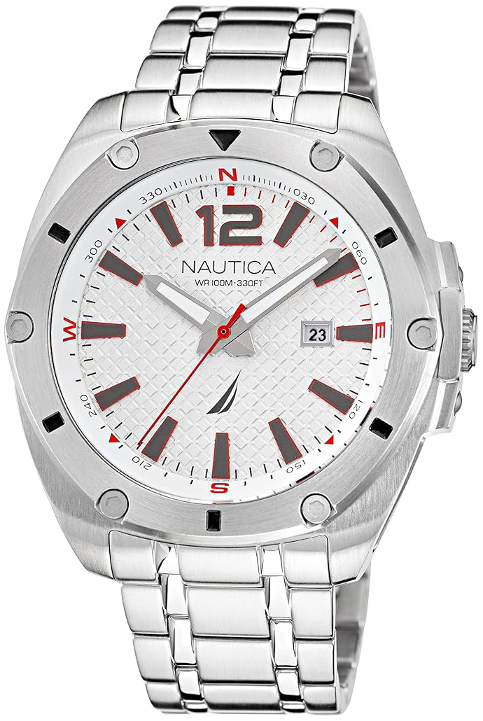 Nautica Herrklocka NAPTCS221 Tin Silverf&auml;rgad/St&aring;l &Oslash;44 mm