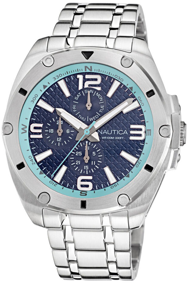 Nautica Herrklocka NAPTCS225 Tin Bl&aring;/St&aring;l &Oslash;44 mm