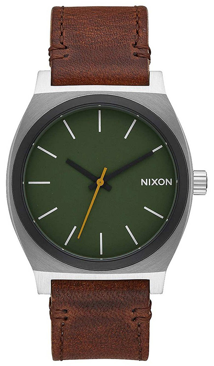 Nixon The Time Teller Herrklocka A0452334-00 Grön/Läder Ø37 mm