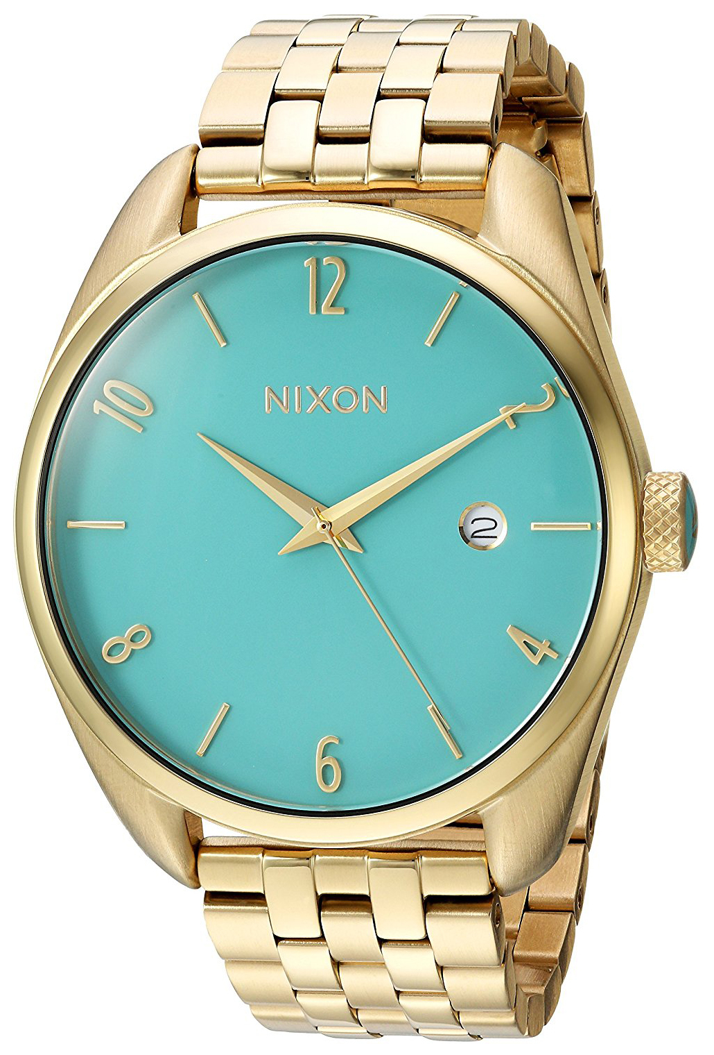 Nixon 99999 Damklocka A4182626-00 Grön/Gulguldtonat stål Ø38 mm - Nixon