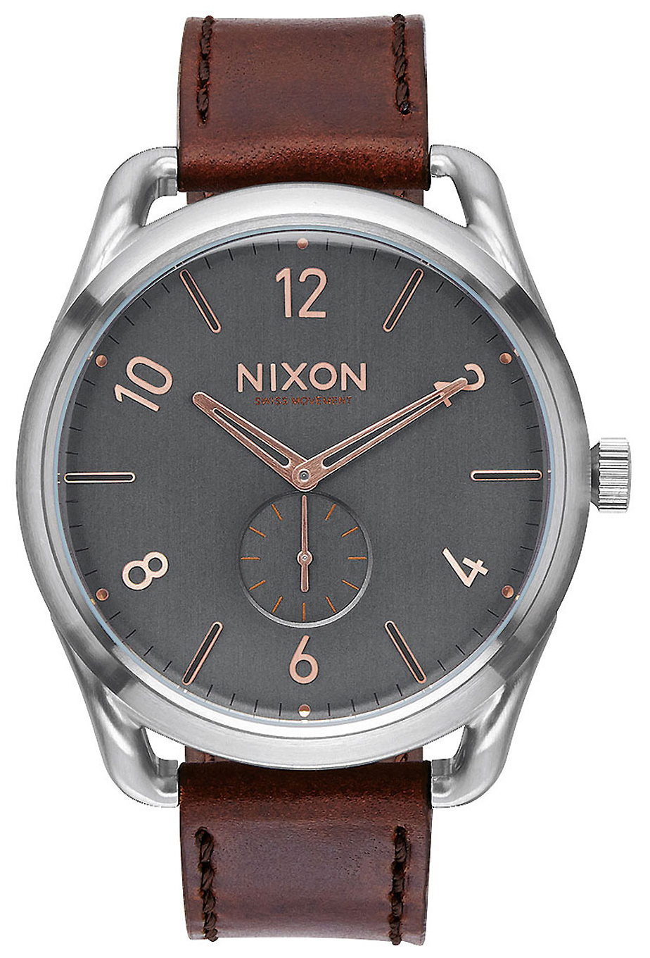 Nixon 99999 Herrklocka A4652064-00 Grå/Läder Ø45 mm - Nixon