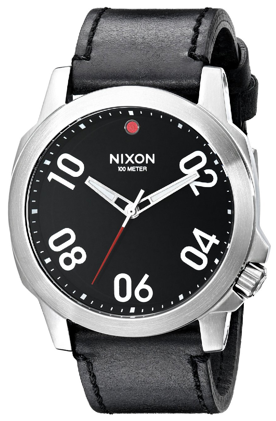 Nixon 99999 Herrklocka A466008-00 Svart/Läder Ø45 mm - Nixon