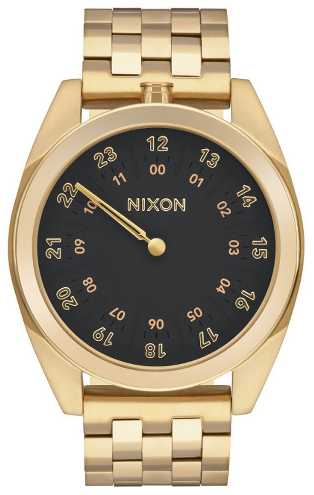 Nixon 99999 Herrklocka A920510-00 Svart/Gulguldtonat stål Ø43 mm - Nixon