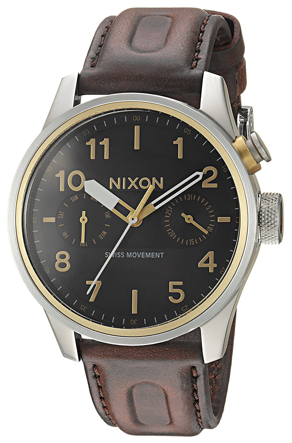 Nixon 99999 Herrklocka A977019-00 Svart/Läder Ø43 mm - Nixon