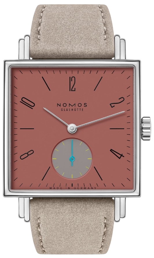 Nomos Glashütte Damklocka N-438 Tetra Röd/Läder 29.5x29.5 mm - Nomos Glashütte