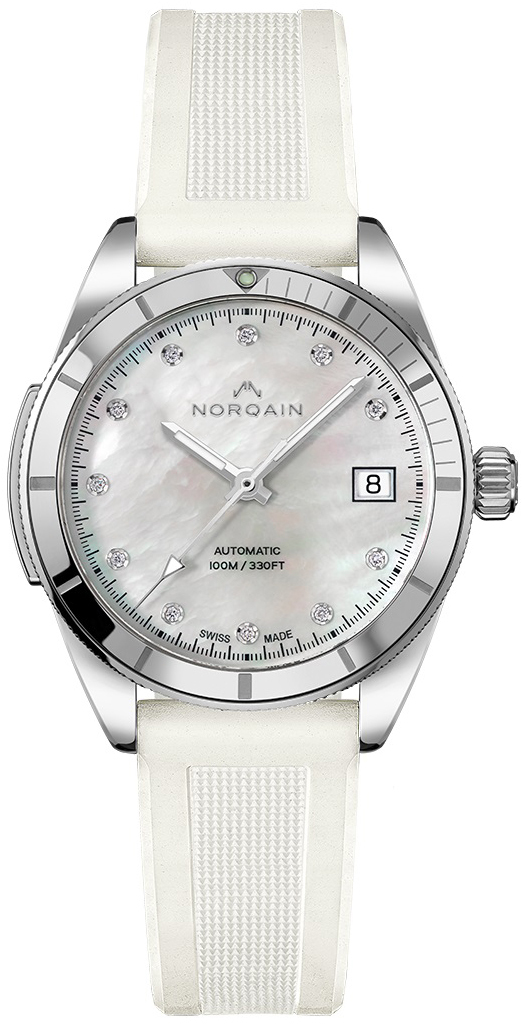 Norqain Damklocka N1800SP81A/M18D/18WRE.16S Adventure Vit/Gummi Ø37 - Norqain