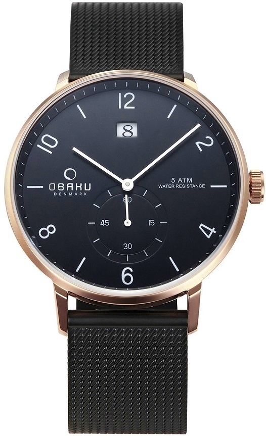 Obaku Herrklocka V190GDVBMB Rislen Svart/Stål Ø43 mm - Obaku