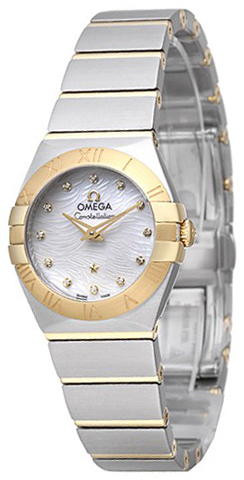 Omega Constellation Quartz 24mm Damklocka 123.20.24.60.55.008 Vit/18 karat