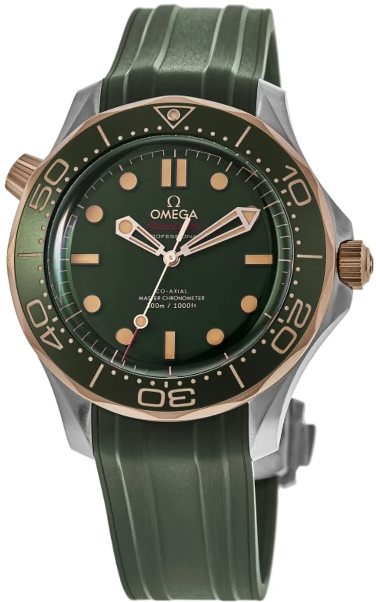 Omega Herrklocka 210.92.42.20.10.001 Seamaster Diver 300M Grön/Gummi
