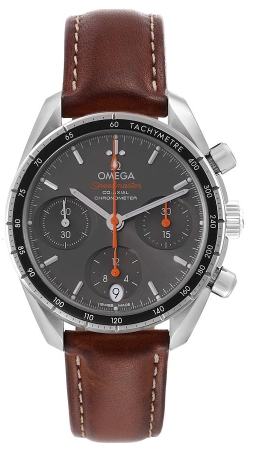 Omega 324.32.38.50.06.001 Speedmaster Chronograph 38Mm Grå/Läder - Omega