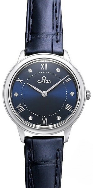 Omega Damklocka 434.13.30.60.53.001 De Ville Prestige Blå/Läder - Omega