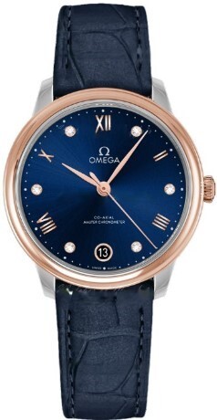 Omega Damklocka 434.23.34.20.53.001 De Ville Prestige Blå/Läder - Omega