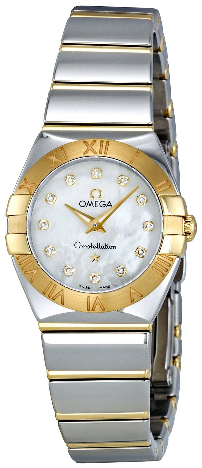 Omega Constellation Quartz 24mm Damklocka 123.20.24.60.55.004 Vit/18 karat