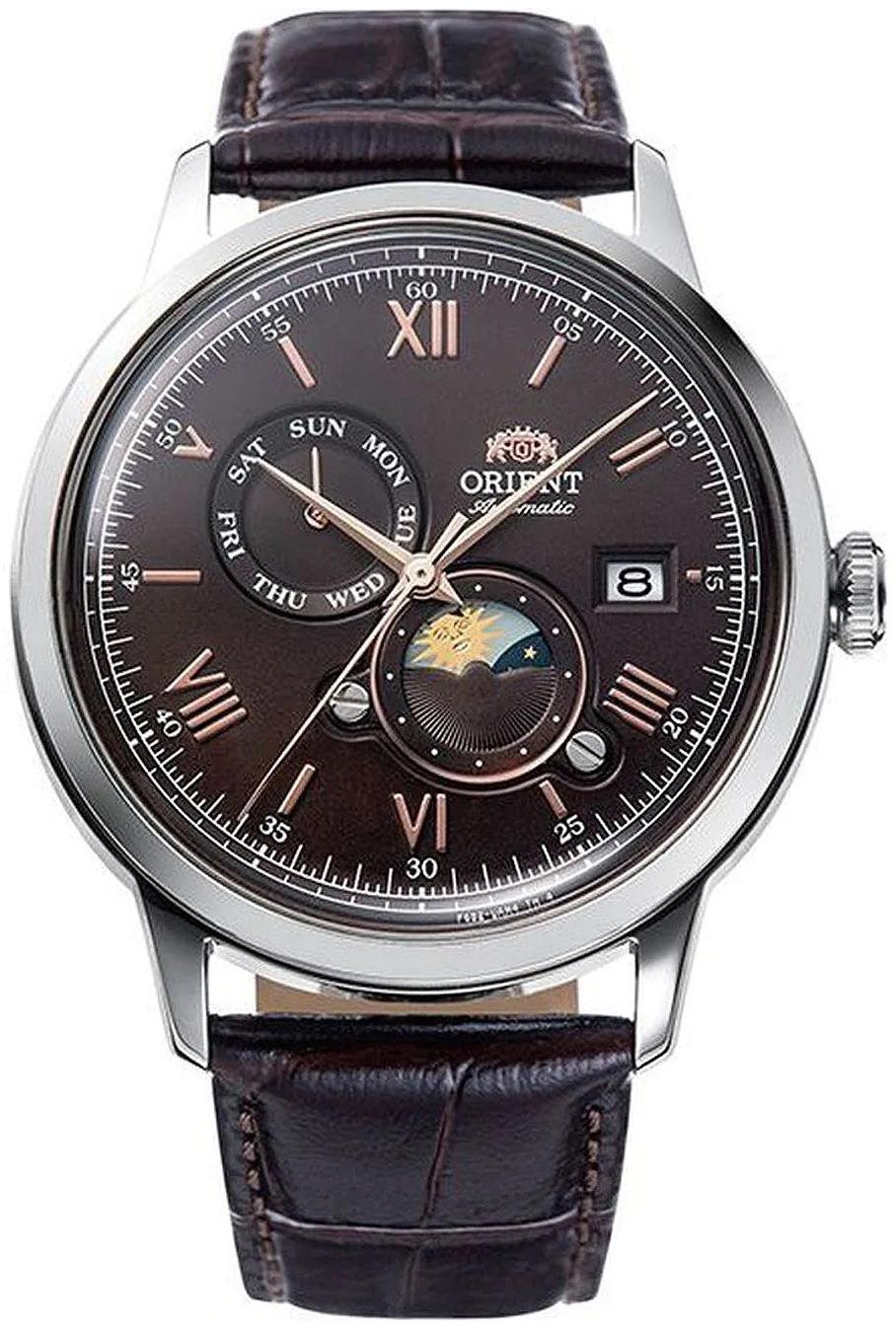 Orient Herrklocka RA-AK0804Y30B Bambino 2nd Generation Brun/Läder