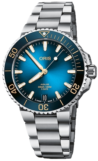 Oris Herrklocka 01 400 7769 4125-07 8 22 09PEB Aquis Blå/Stål - Oris