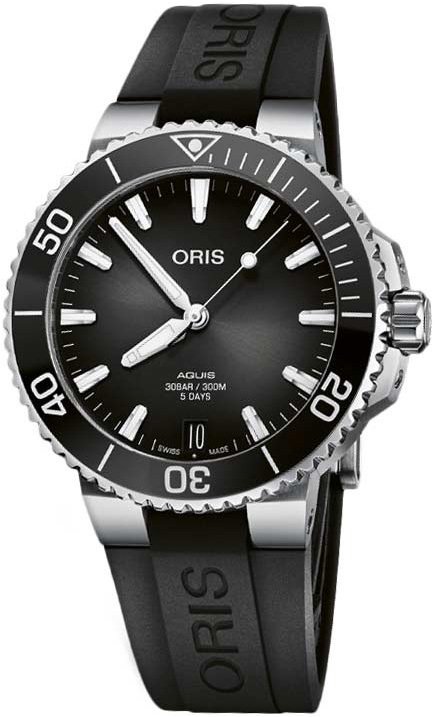 Oris Herrklocka 01 400 7769 4154-07 4 22 74FC Aquis Svart/Gummi - Oris