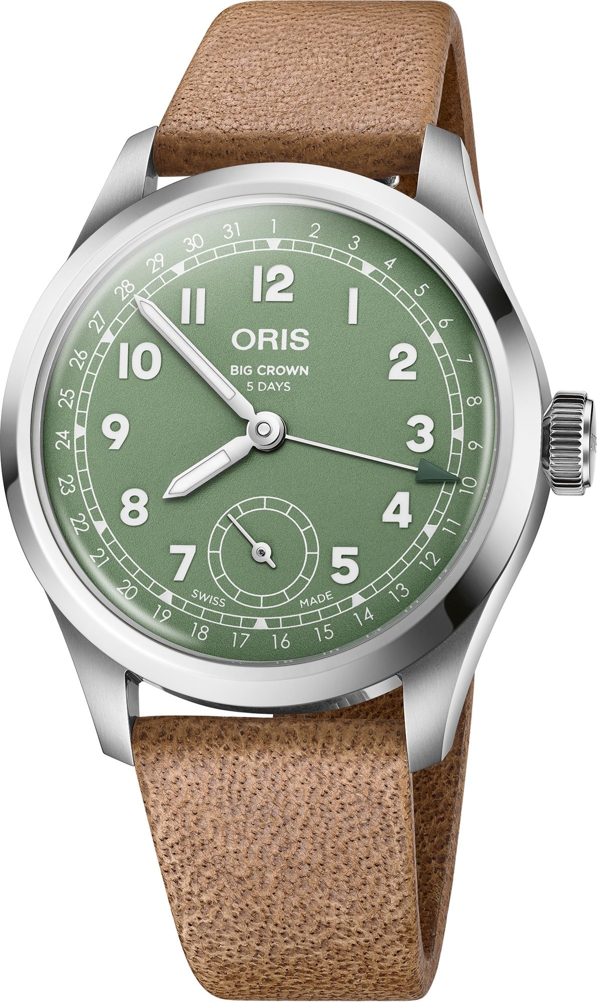 Oris Herrklocka 01 403 7799 4067-07 6 20 09FC Big Crown Grön/Läder - Oris