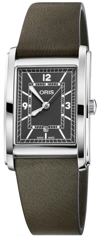 Oris 01 561 7783 4063-07 5 19 16 Rectangular Grön/Läder 38x25.5 mm - Oris