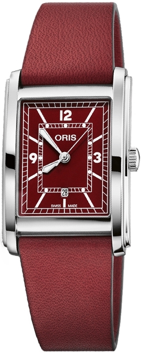 Oris 01 561 7783 4068-07 5 19 18 Rectangular Röd/Läder 38x25.5 mm - Oris