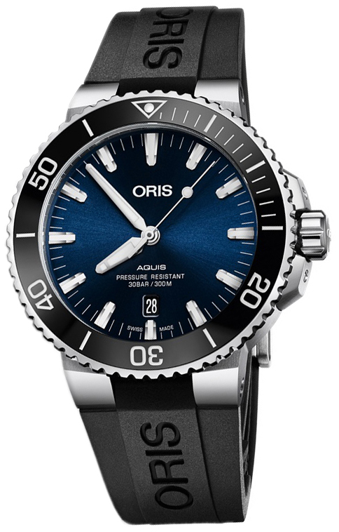 Oris Herrklocka 01 733 7730 4135-07 4 24 64EB Diving Blå/Gummi - Oris