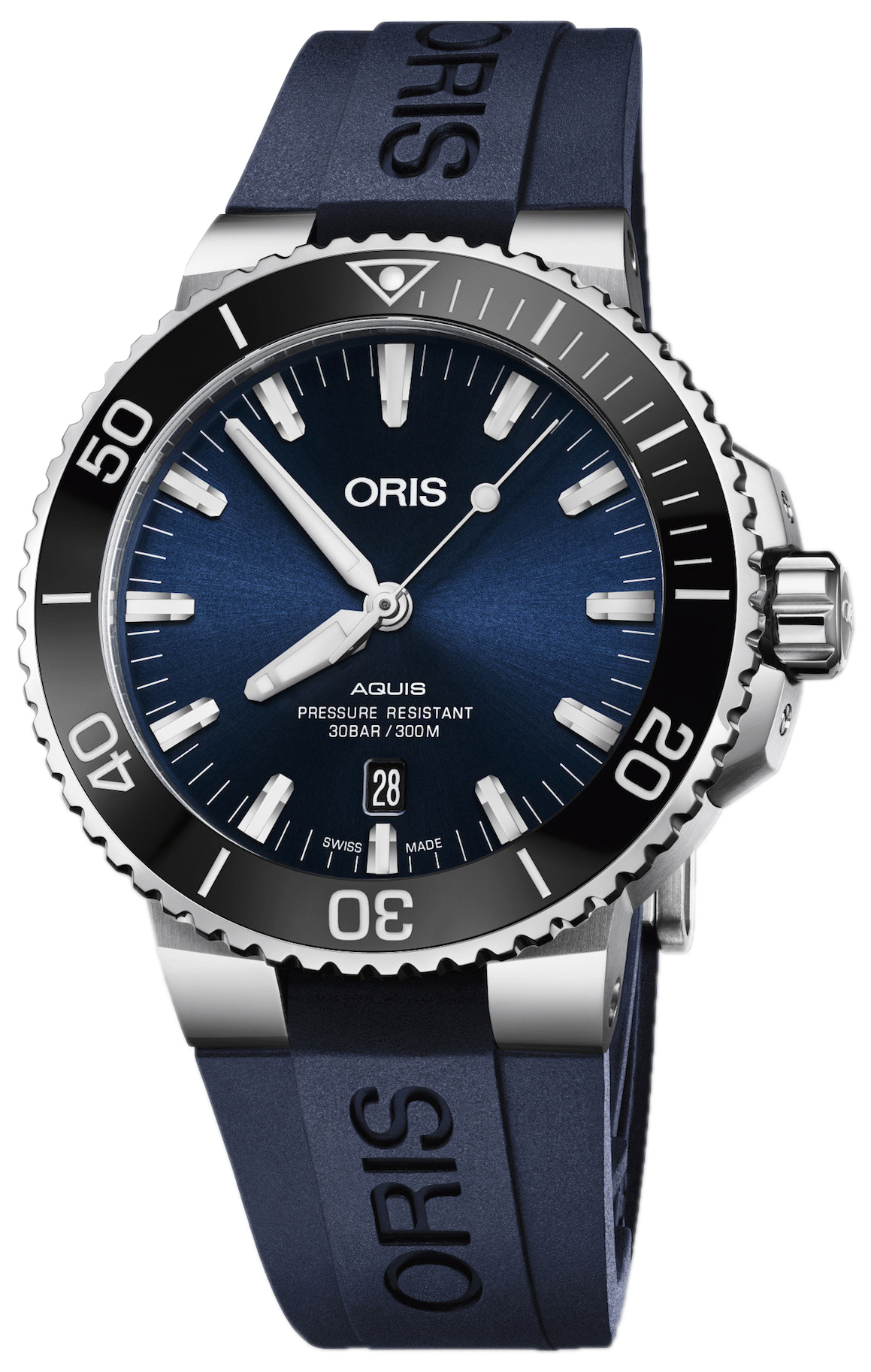 Oris Herrklocka 01 733 7730 4135-07 4 24 65EB Diving Blå/Gummi - Oris