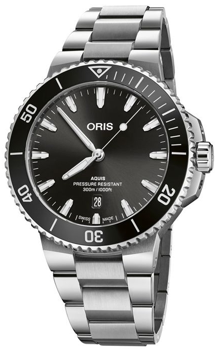 Oris Herrklocka 01 733 7789 4154-07 8 23 04PEB Aquis Svart/Stål - Oris