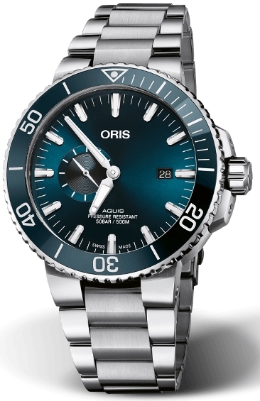 Oris Herrklocka 01 743 7733 4155-07 8 24 05PEB Aquis Blå/Stål - Oris