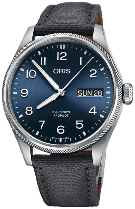 Oris Herrklocka 01 752 7760 4065-07 3 22 05LC Big Crown Blå/Textil - Oris