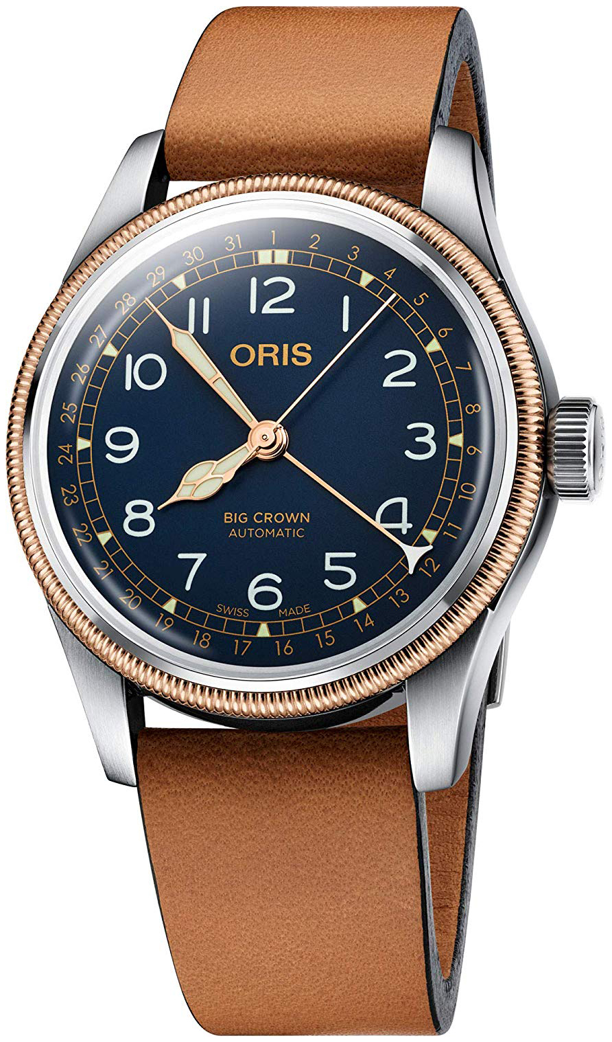 Oris Herrklocka 01 754 7741 4365-07 5 20 71 Aviation Blå/Läder Ø40 - Oris