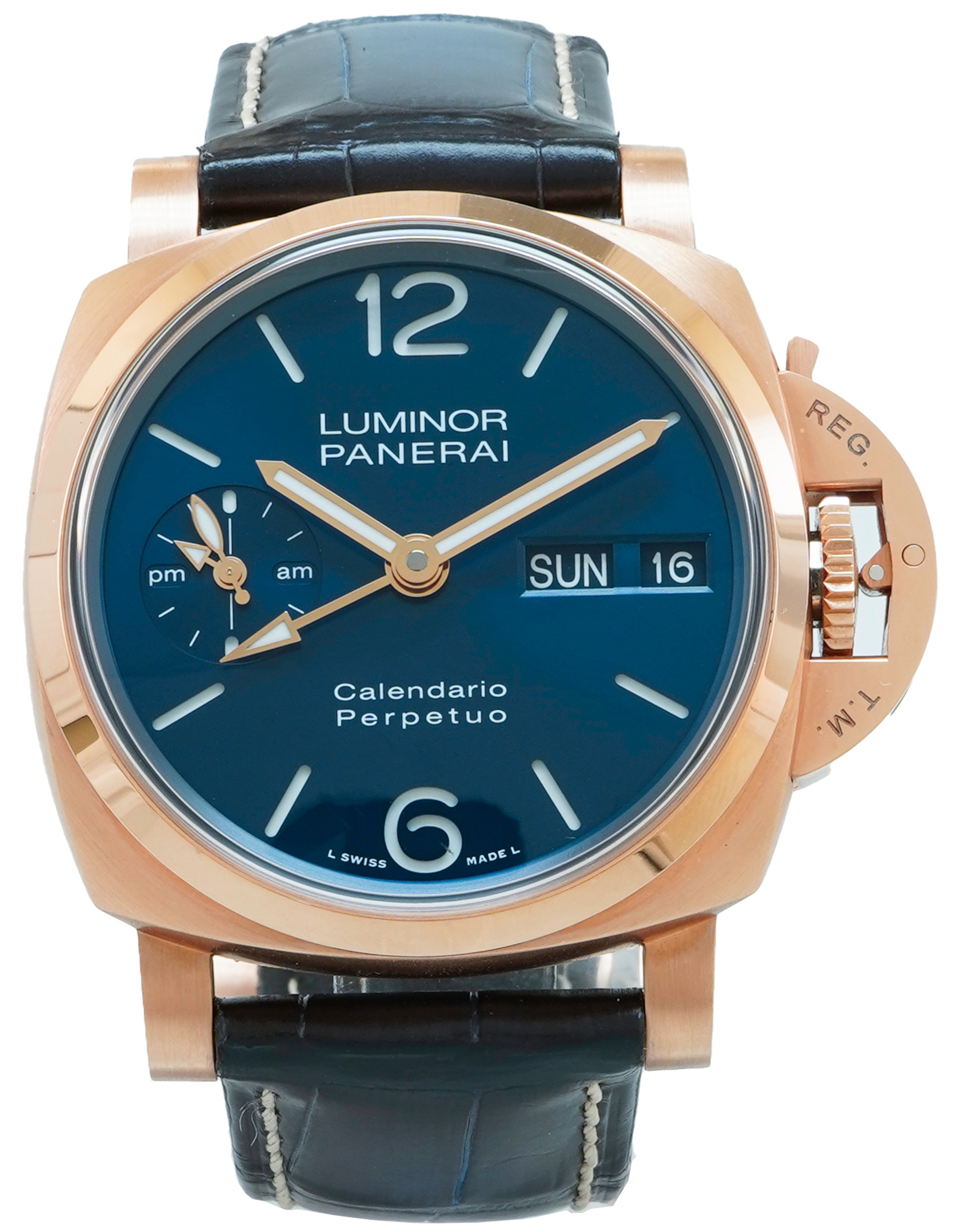 Panerai Herrklocka PAM00742 Luminor Blå/Läder Ø44 mm - Panerai