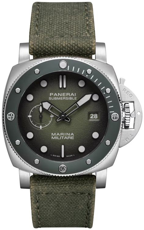 Panerai Herrklocka PAM01697 Submersible Gr&ouml;n/L&auml;der &Oslash;44 mm