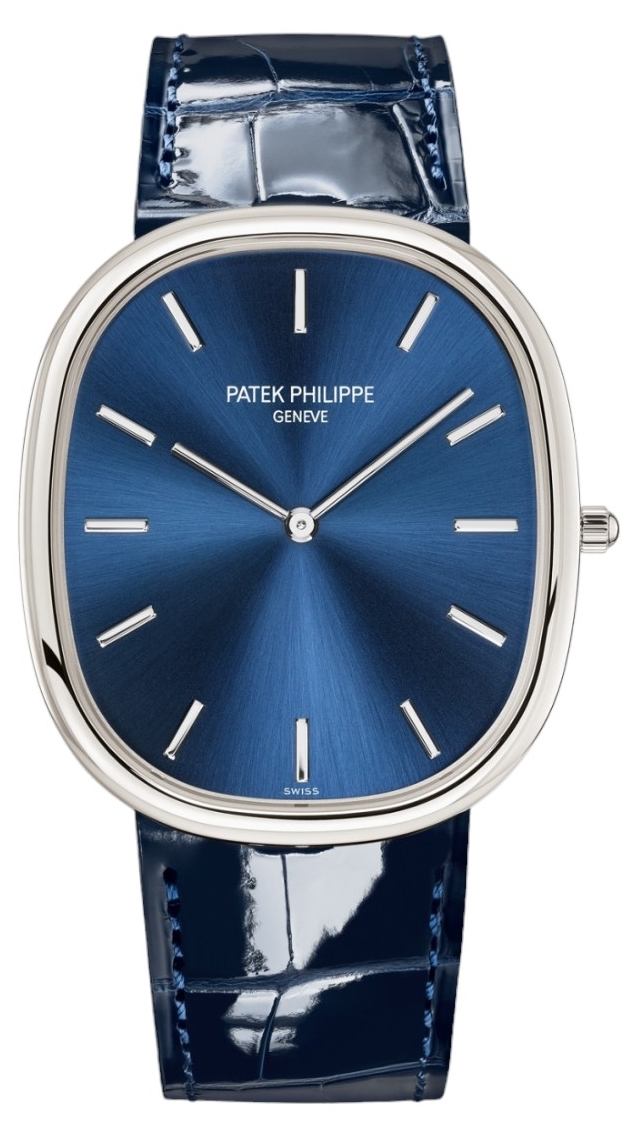 Patek Philippe Herrklocka 5738P/001 Golden Ellipse Blå/Läder