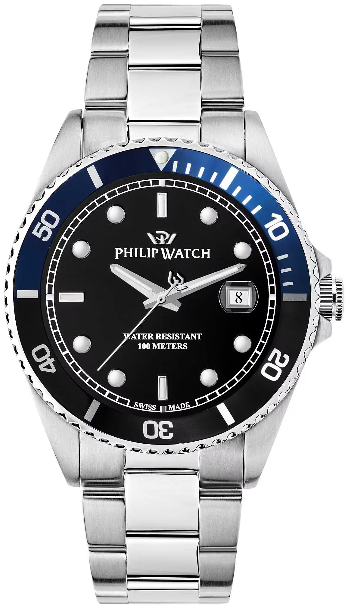 Philip Watch Herrklocka R8253597091 Caribe Svart/Stål Ø42 mm - Philip Watch