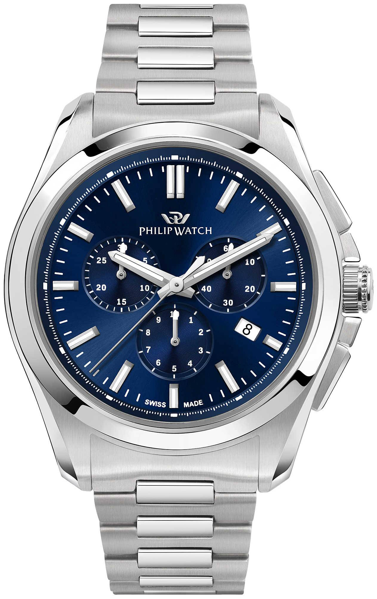 Philip Watch Herrklocka R8273618002 Amalfi Bl&aring;/St&aring;l &Oslash;43 mm