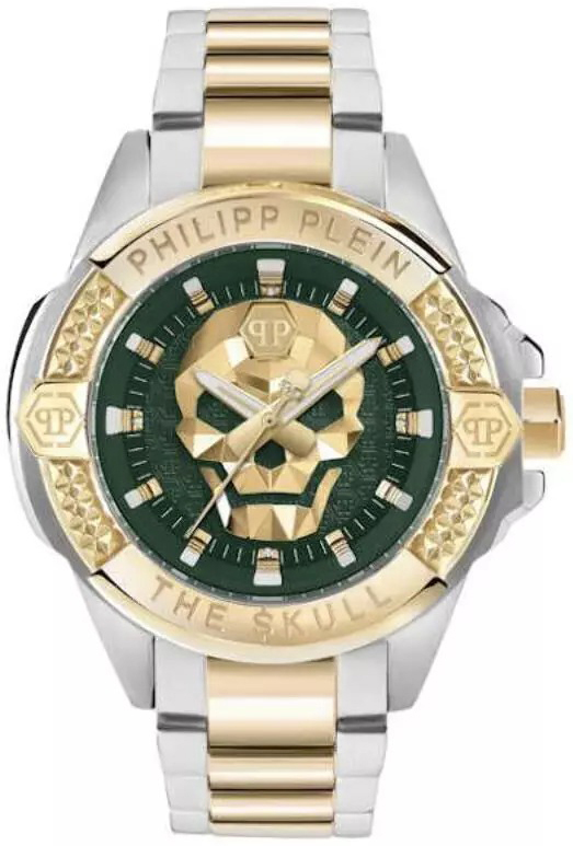 Philipp Plein Herrklocka PWAAA2825 The Skull Grön/Gulguldtonat stål