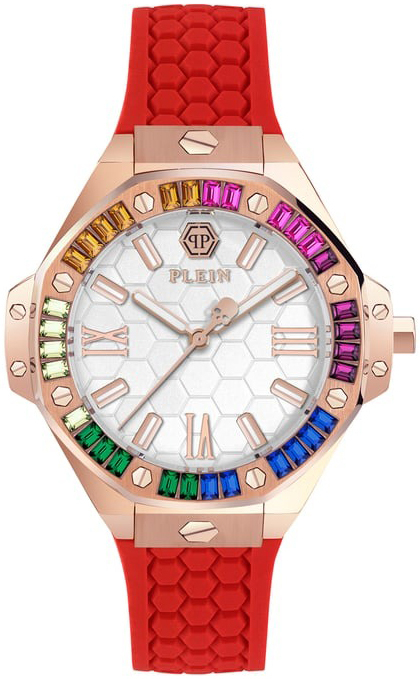 Philipp Plein Damklocka PWBDA0524 Royal Vit/Gummi Ø39 mm - Philipp Plein
