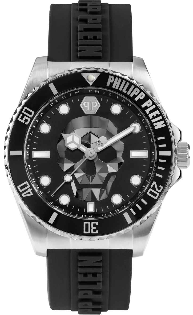 Philipp Plein Herrklocka PWOAA0122 The Skull Svart/Gummi Ø44 mm - Philipp Plein