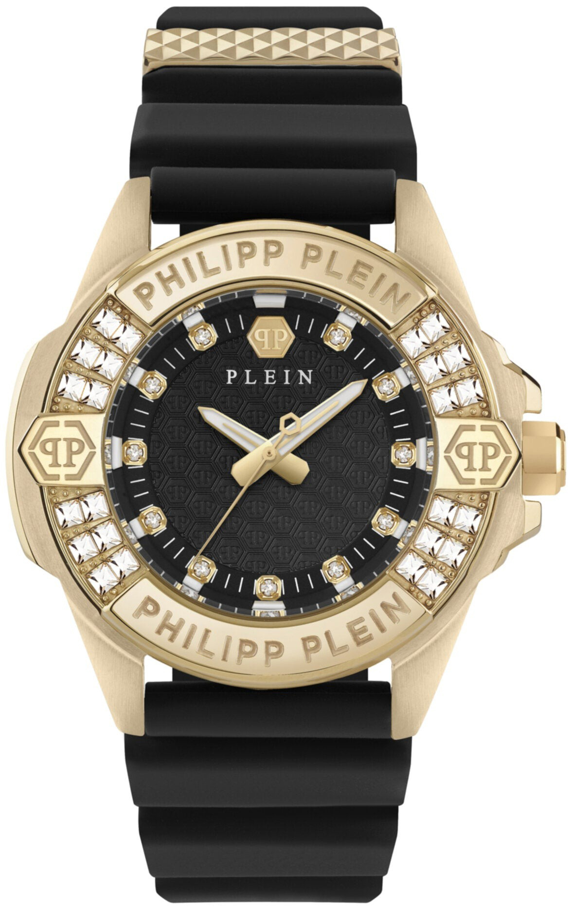 Philipp Plein Damklocka PWOFA0225 Majesty Svart/Gulguldtonat stål