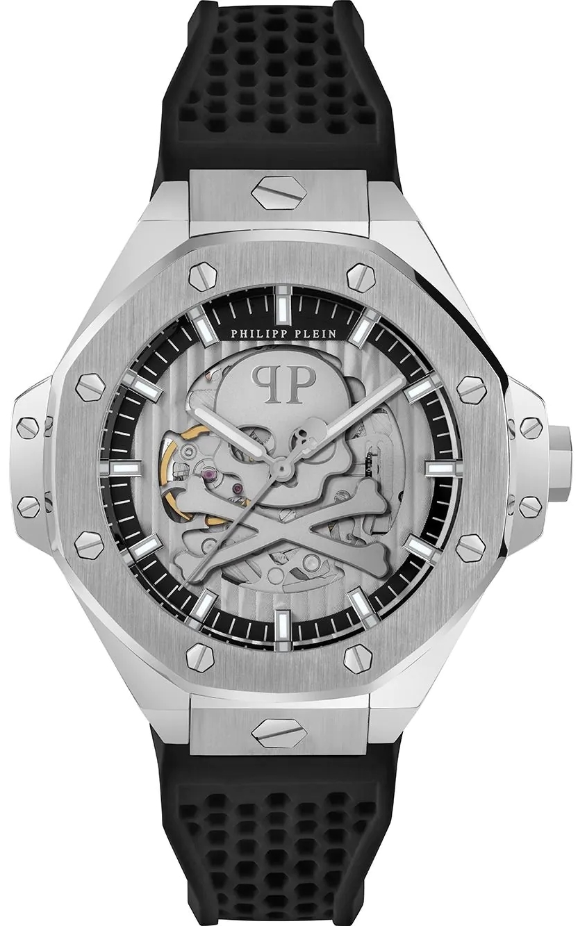 Philipp Plein Herrklocka PWPFA0124 Skeleton Royal Grå/Gummi Ø46 mm - Philipp Plein