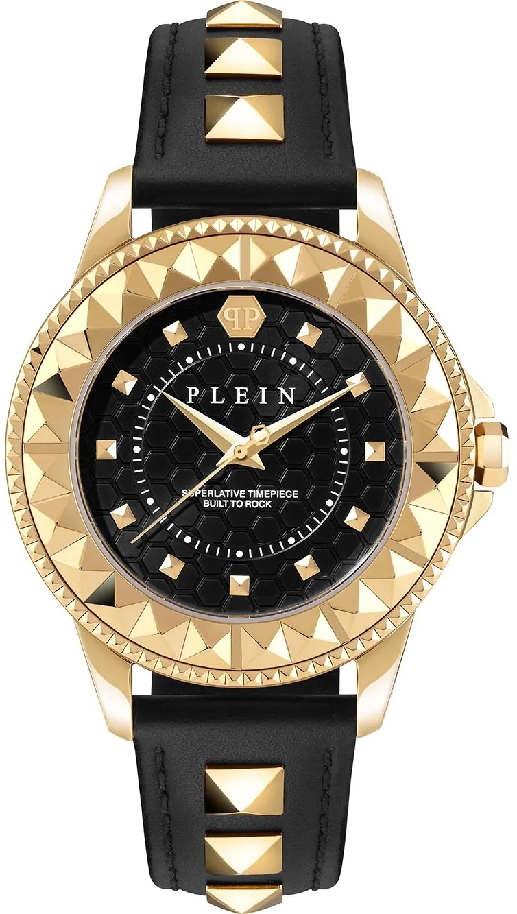 Philipp Plein Damklocka PWPQA0224 Rock Couture Svart/Läder Ø38 mm - Philipp Plein