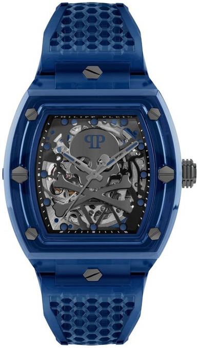 Philipp Plein Herrklocka PWPTA0324 The Skeleton Grå/Gummi - Philipp Plein