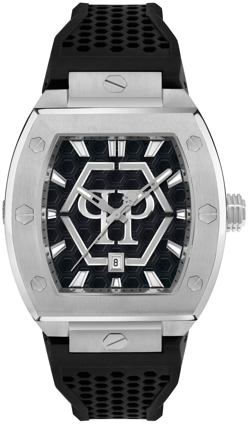 Philipp Plein Herrklocka PWPUA0524 The Hexagon Svart/Gummi