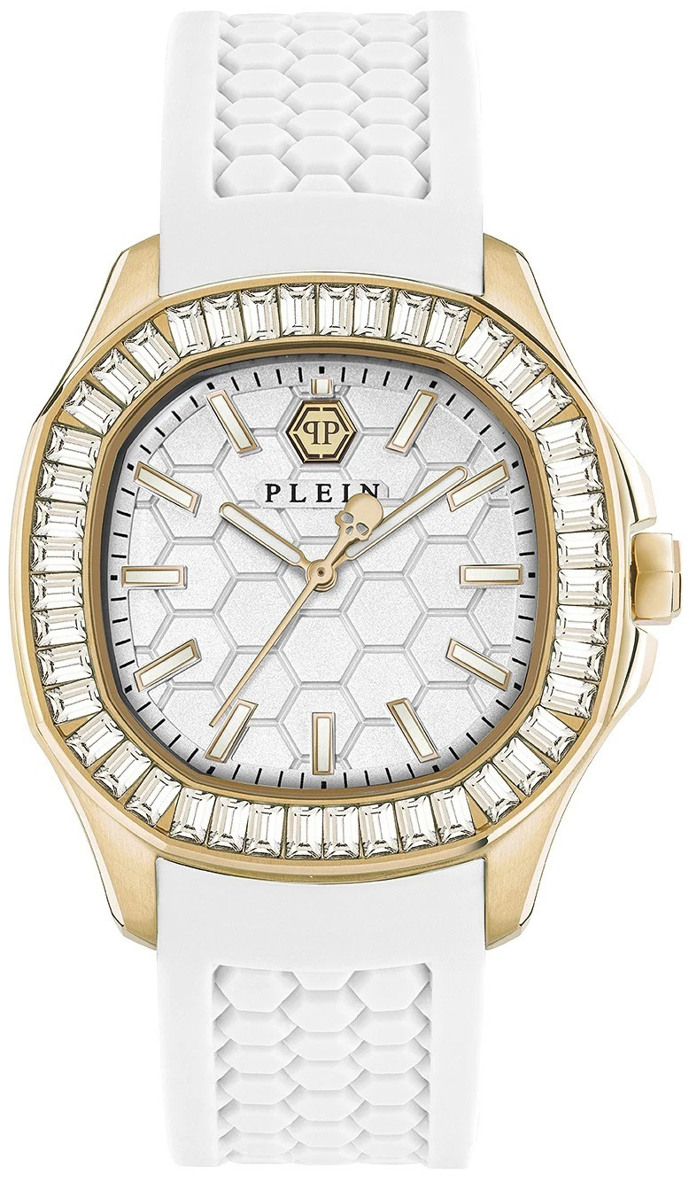 Philipp Plein Damklocka PWTAA0924 Spectre Silverfärgad/Gummi Ø37 mm