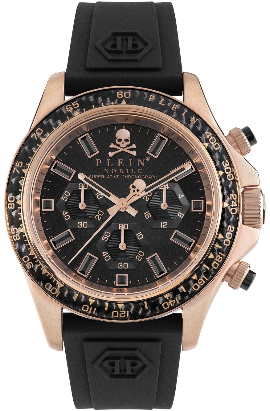 Philipp Plein Herrklocka PWVAA0623 Street Couture Svart/Gummi Ø43 mm - Philipp Plein